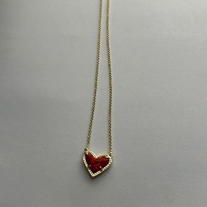 Kendra Scott Red Opal heart Necklace